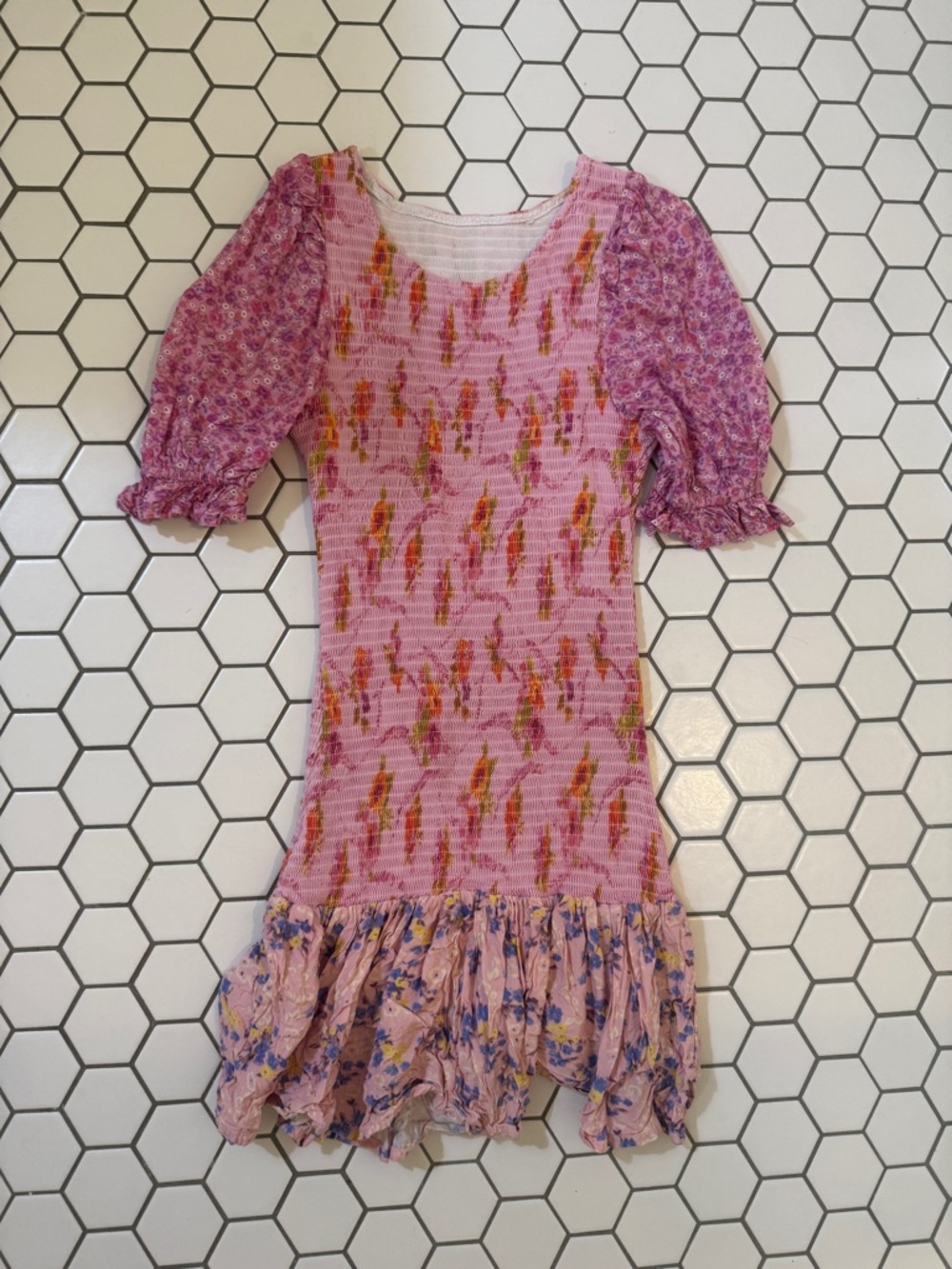 Pink Floral Mini Dress